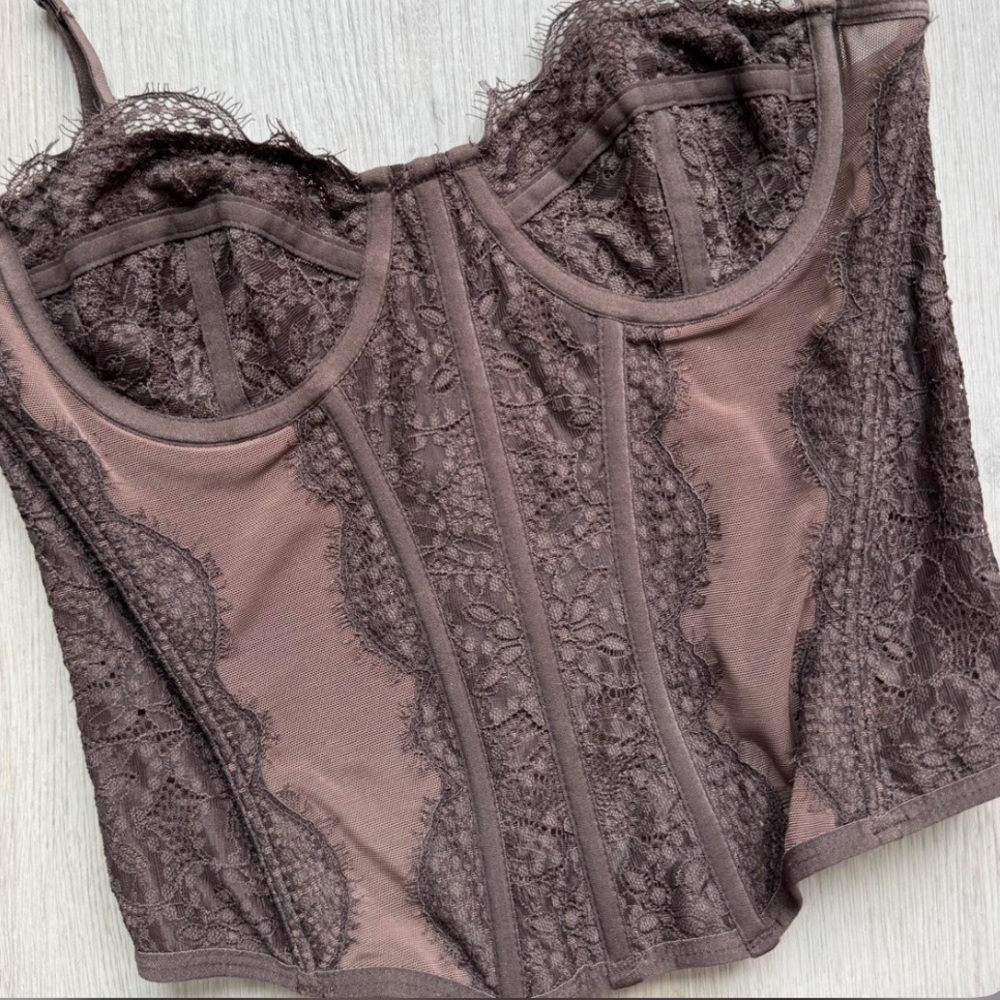 Urban Outfitters Taupe Lace Corset